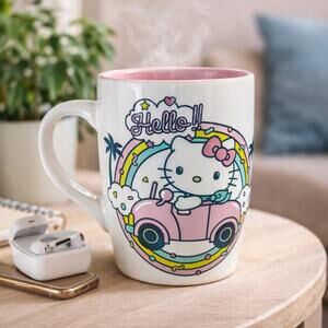 Hello Kitty Oversized Coffee Mug Pink Interior 25oz Sanrio Jumbo Cup